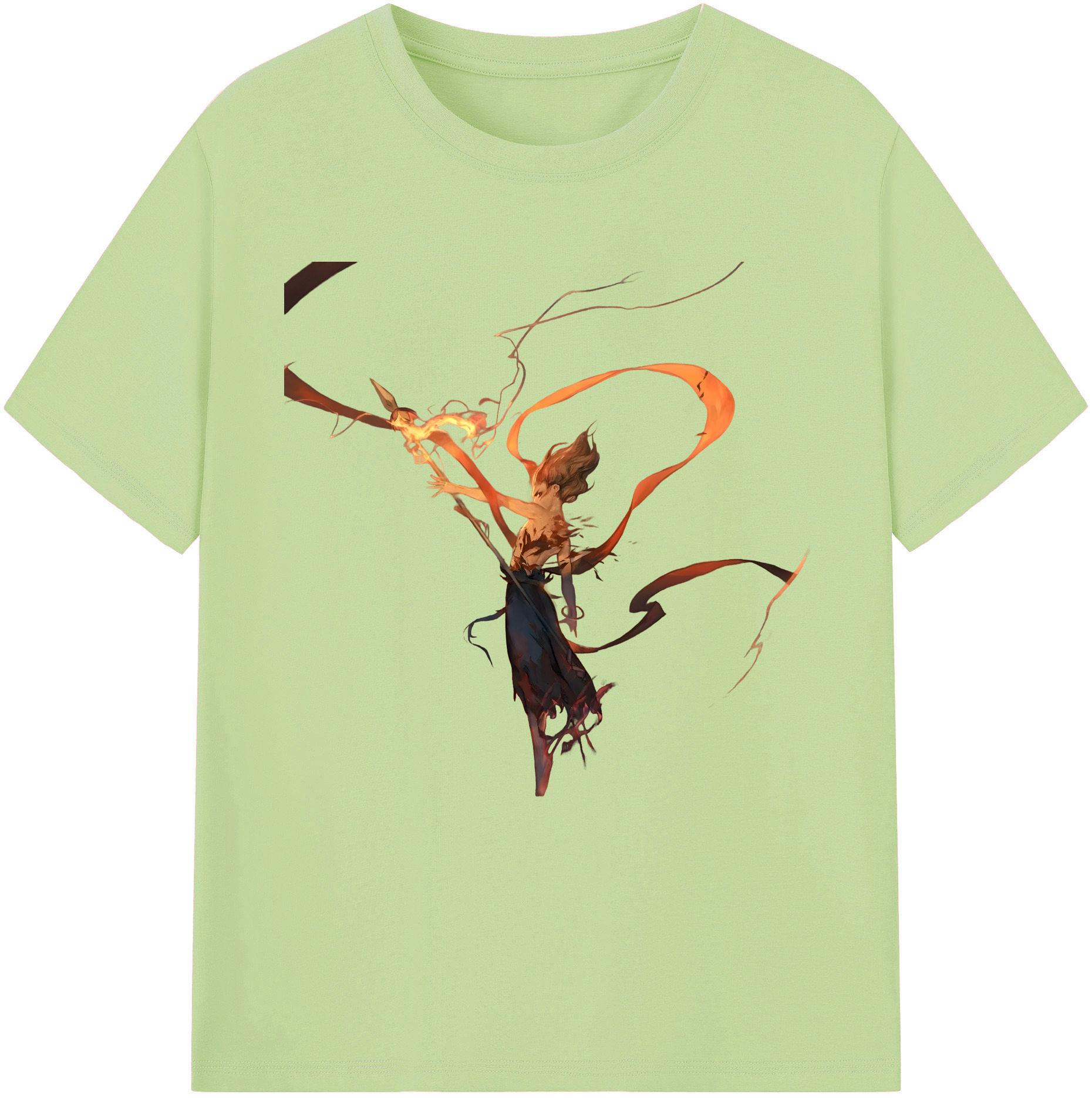 （画像用） Ne Zha 2 ナタ 魔童の大暴れ 綿100％半袖Tシャツ（フロントプリント）